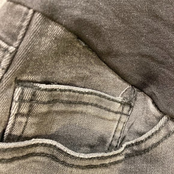 MATERNITY BLACK DENIM SKINNY JEANS SIZE L COMFORT BELLY BAND - Picture 5 of 5